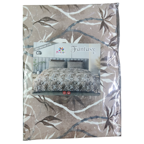 Fantasy Queen Size Leaf Printed Bedsheet Set